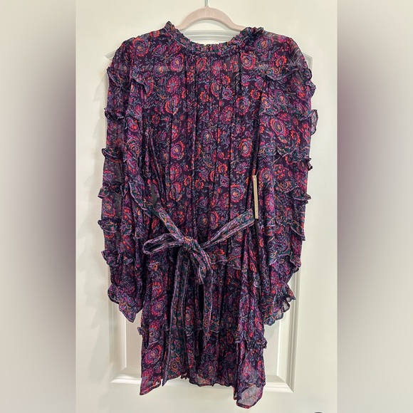 NWT Cleobella Rosalia Mini Dress in Bordeaux Floral Size Large - Picture 6 of 10